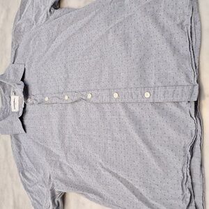 Goodfellow Men's Patterned Shortsleeve Button Up Shirt Medium Grayish‎ Blue